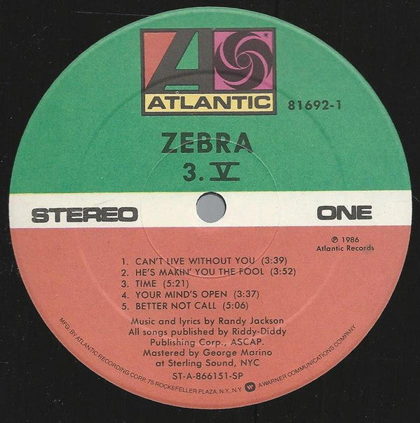 Zebra (8) : 3.V (LP,Album)