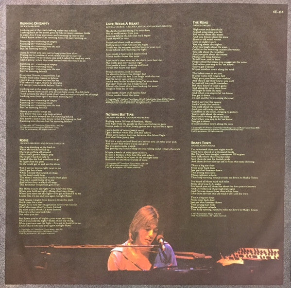 Jackson Browne : Running On Empty (LP,Album,Stereo)