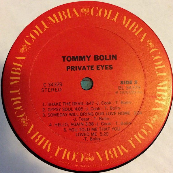 Tommy Bolin : Private Eyes (LP,Album)