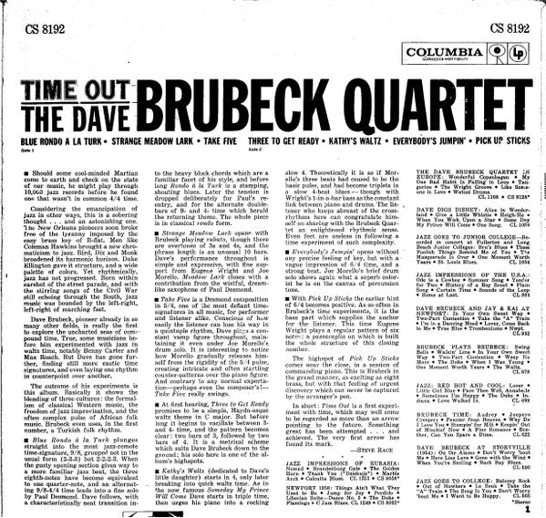Dave Brubeck Quartet, The : Time Out (LP,Album,Repress,Stereo)
