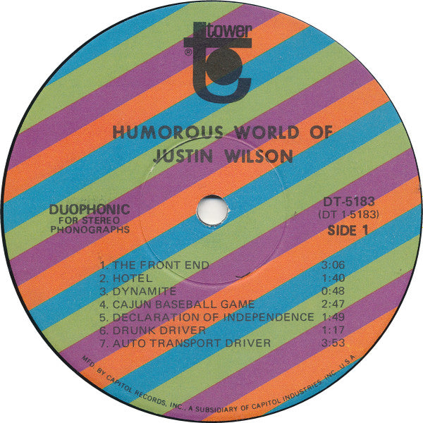 Justin Wilson : The Humorous World Of Justin Wilson (LP,Album,Reissue)