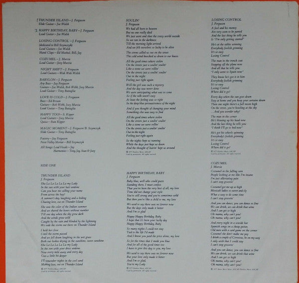 Jay Ferguson : Thunder Island (LP,Album)