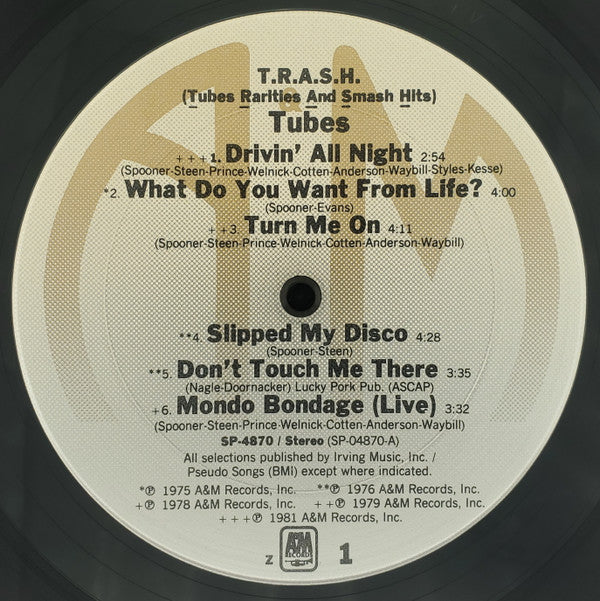 Tubes, The : T.R.A.S.H. (Tubes Rarities And Smash Hits) (LP,Album,Compilation,Stereo)