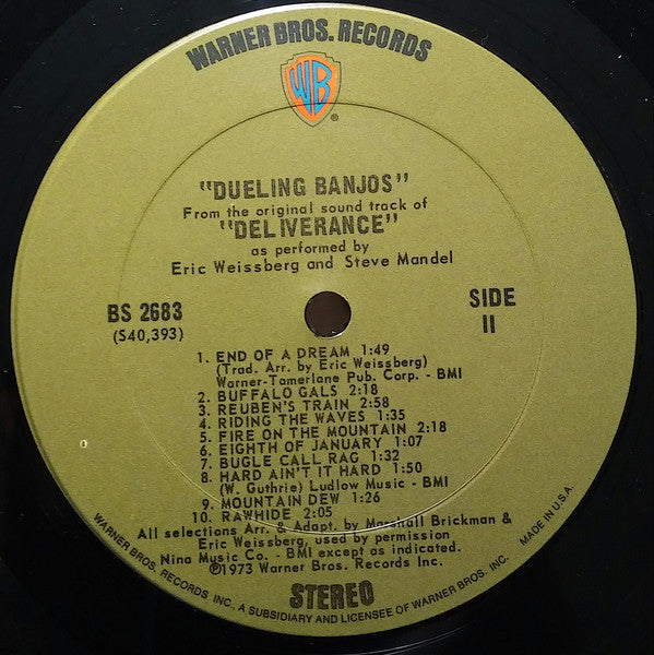 Eric Weissberg And Steve Mandell : Dueling Banjos From The Original Motion Picture Soundtrack Deliverance And Additional Music (LP,Album)