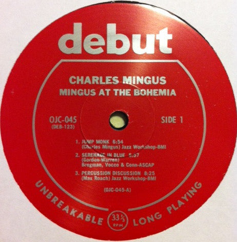 Charles Mingus : Mingus At The Bohemia (LP,Album,Reissue)