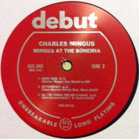 Charles Mingus : Mingus At The Bohemia (LP,Album,Reissue)
