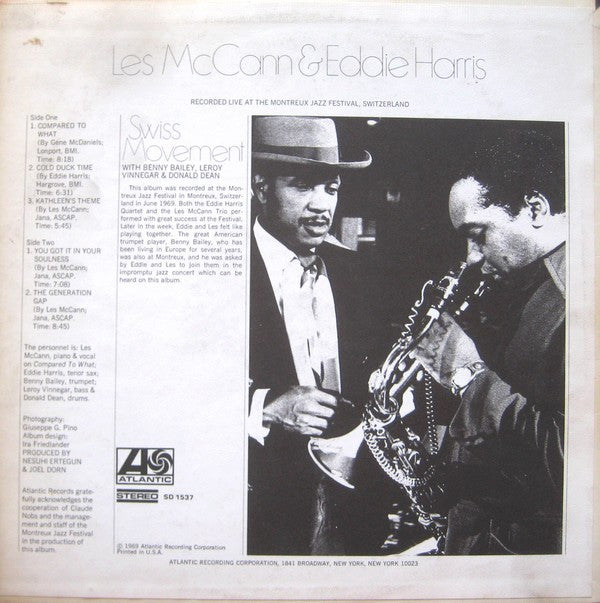 Les McCann & Eddie Harris : Swiss Movement (LP,Album,Stereo)