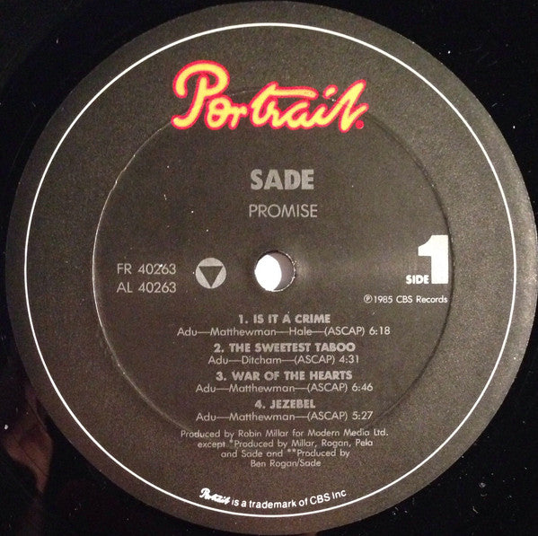 Sade : Promise (LP,Album,Repress,Stereo)