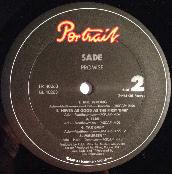 Sade : Promise (LP,Album,Repress,Stereo)