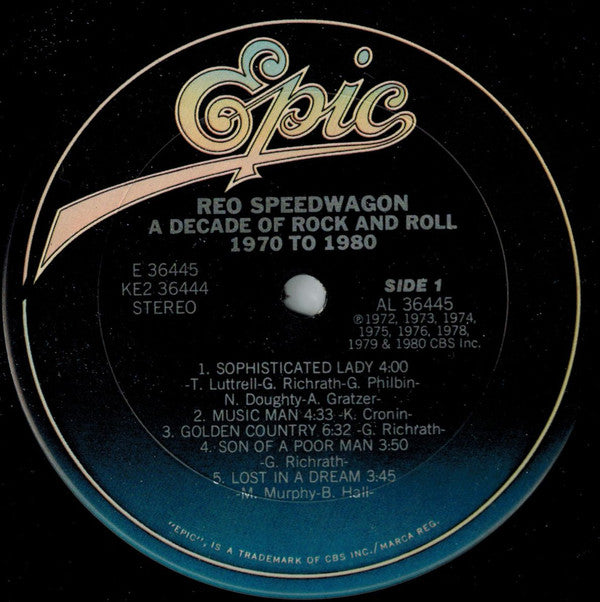 REO Speedwagon : A Decade Of Rock And Roll 1970 To 1980 (LP,Compilation)