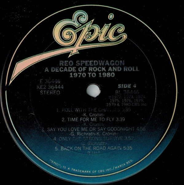 REO Speedwagon : A Decade Of Rock And Roll 1970 To 1980 (LP,Compilation)