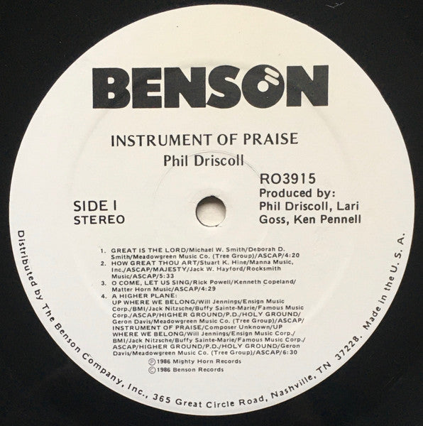 Phil Driscoll : Instrument Of Praise (LP,Album,Stereo)