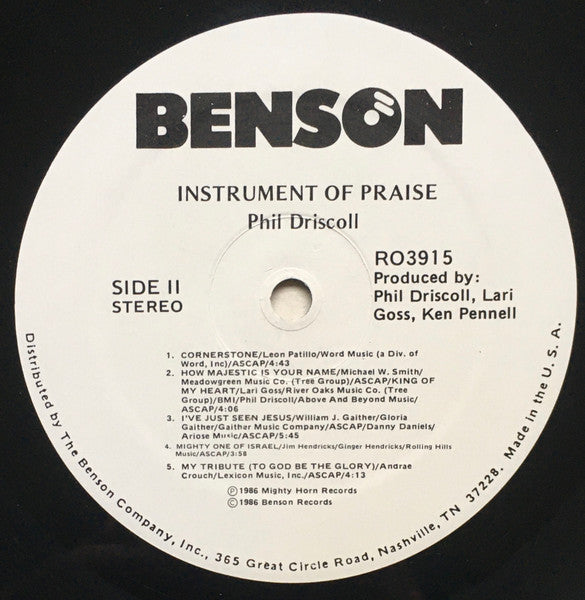 Phil Driscoll : Instrument Of Praise (LP,Album,Stereo)