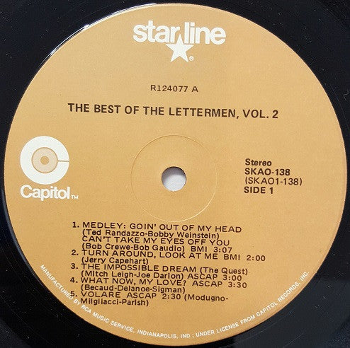 Lettermen, The : The Best Of The Lettermen Vol.2 (LP,Compilation,Club Edition)