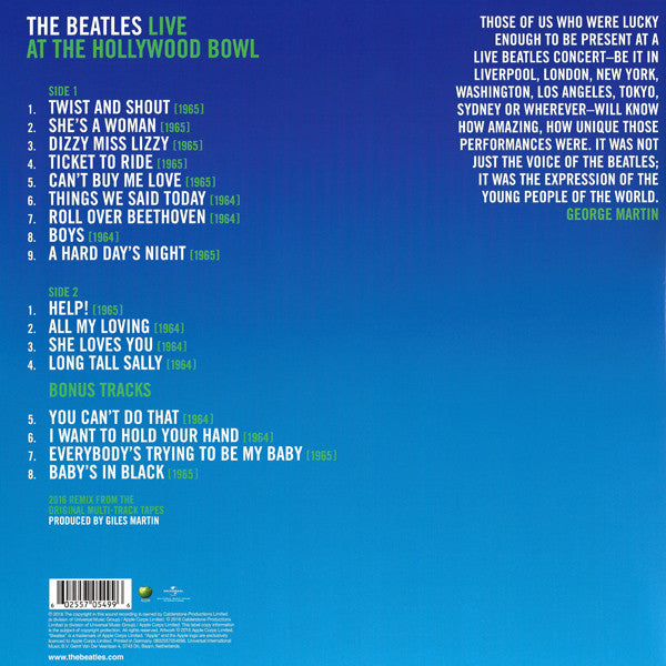 Beatles, The : Live At The Hollywood Bowl (LP,Remastered)