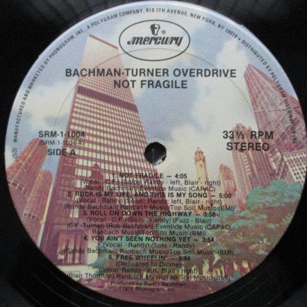 Bachman-Turner Overdrive : Not Fragile (LP,Album)