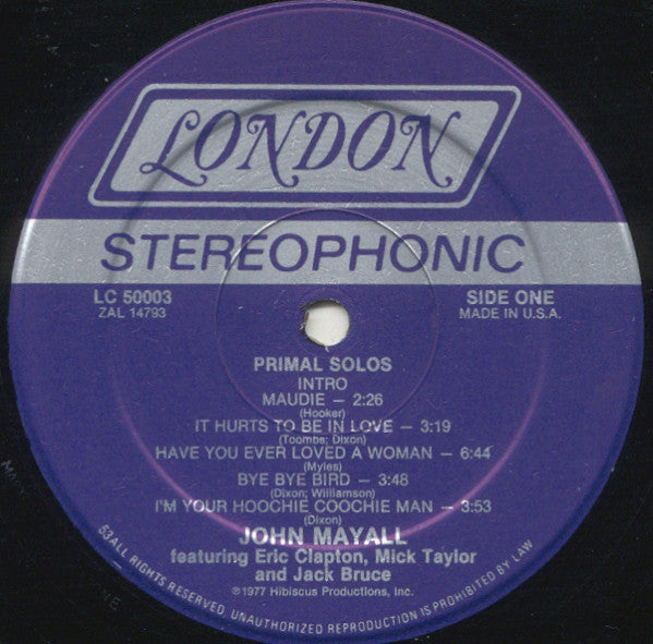 John Mayall : Primal Solos (LP,Album,Reissue)
