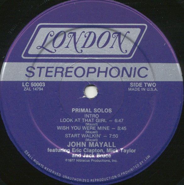 John Mayall : Primal Solos (LP,Album,Reissue)