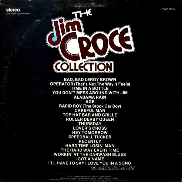 Jim Croce : The Jim Croce Collection (20 Original Hits) (LP,Compilation)