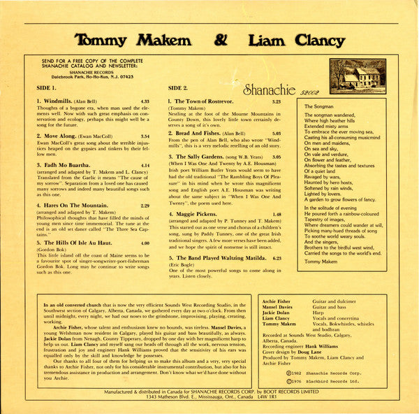 Makem & Clancy : Tommy Makem & Liam Clancy (LP,Album,Stereo)