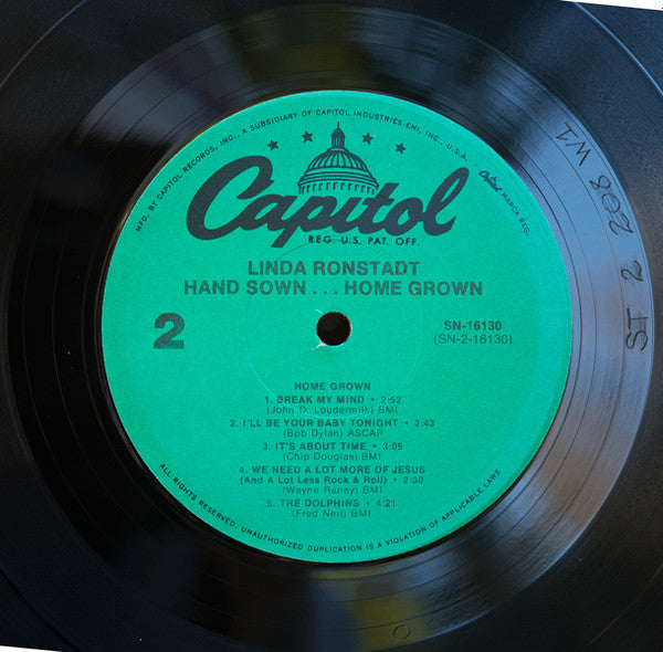 Linda Ronstadt : Hand Sown... Home Grown (LP,Album,Reissue)