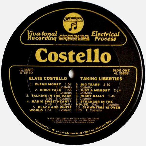 Elvis Costello : Taking Liberties (LP,Compilation,Stereo)