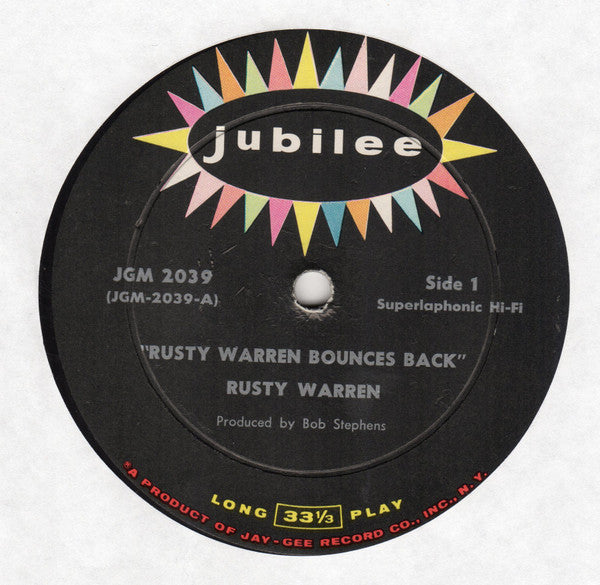 Rusty Warren : Rusty Warren Bounces Back (LP,Album,Mono)