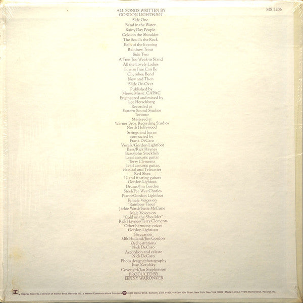 Gordon Lightfoot : Cold On The Shoulder (LP,Album,Stereo)
