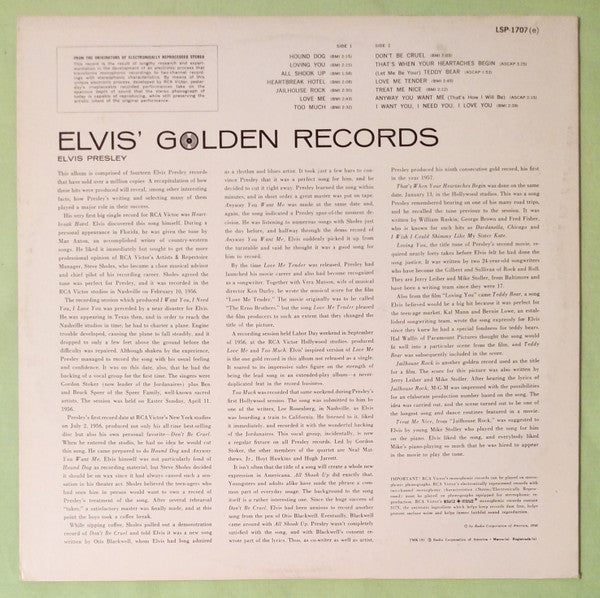 Elvis Presley : Elvis' Golden Records (LP,Compilation,Reissue,Stereo)