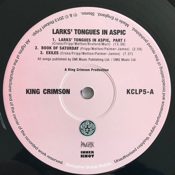King Crimson : Larks' Tongues In Aspic (LP,Album,Reissue,Remastered,Repress,Stereo)