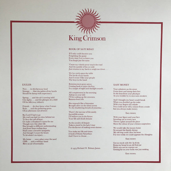 King Crimson : Larks' Tongues In Aspic (LP,Album,Reissue,Remastered,Repress,Stereo)
