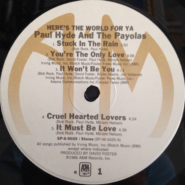 Paul Hyde And Payola$ : Here's The World For Ya (LP,Album)