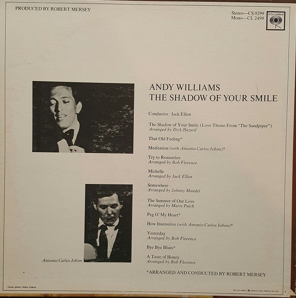 Andy Williams : The Shadow Of Your Smile (LP,Album,Mono)