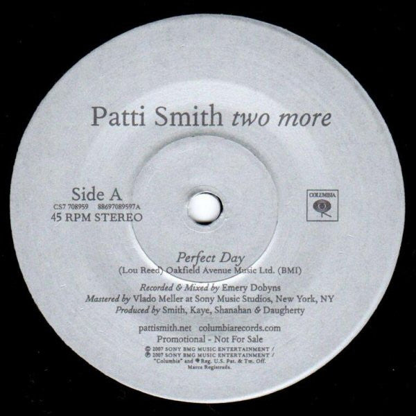 Patti Smith : Two More (7",Promo,Single)