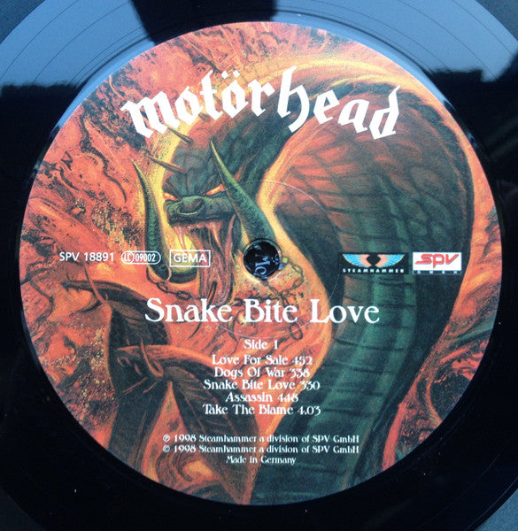 Motörhead : Snake Bite Love (LP,Album,Repress)