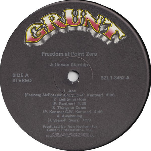 Jefferson Starship : Freedom At Point Zero (LP,Album,Repress,Stereo)