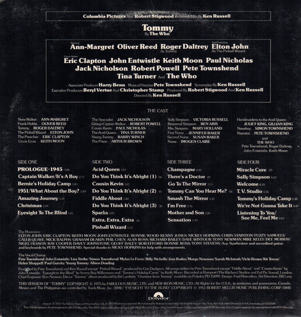 Various : Tommy (Original Soundtrack Recording) (LP,Album,Stereo)