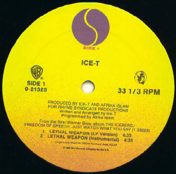 Ice-T : Lethal Weapon (12",Maxi-Single,33 ⅓ RPM)