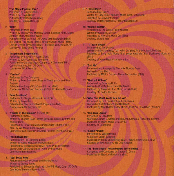 Various : Austin Powers International Man Of Mystery (Original Soundtrack) (Compilation)