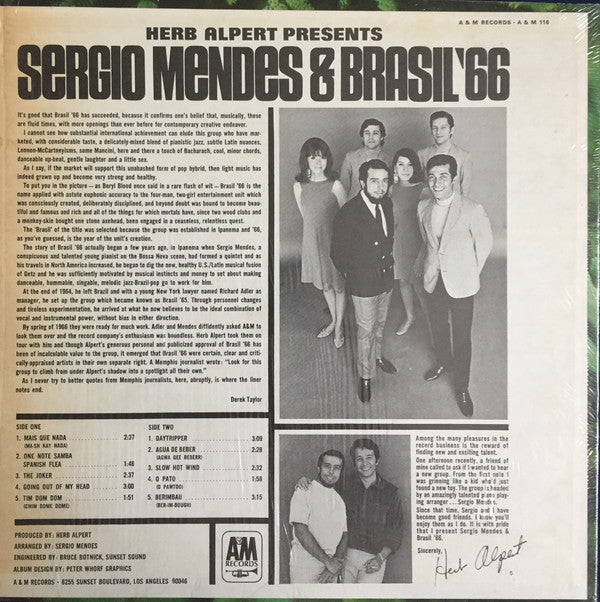 Sérgio Mendes & Brasil '66 : Herb Alpert Presents Sergio Mendes & Brasil '66 (LP,Album,Stereo)