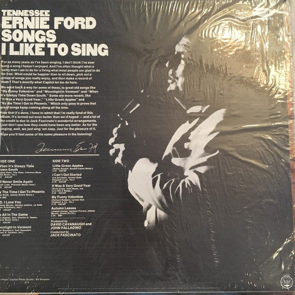 Tennessee Ernie Ford : Songs I Like To Sing (LP,Album,Stereo)