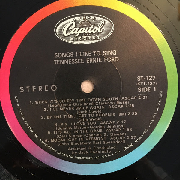 Tennessee Ernie Ford : Songs I Like To Sing (LP,Album,Stereo)