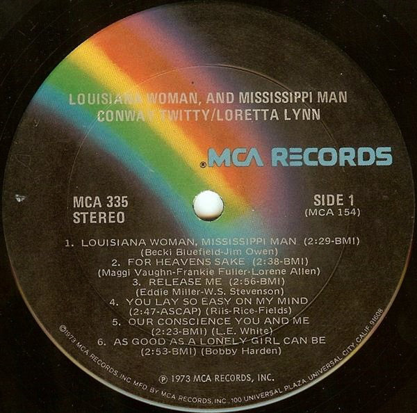 Conway Twitty & Loretta Lynn : Louisiana Woman-Mississippi Man (LP,Album)