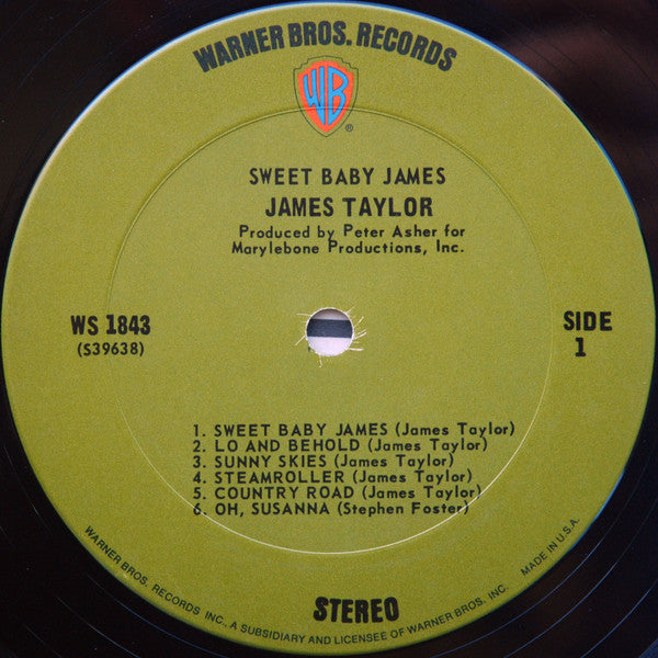 James Taylor (2) : Sweet Baby James  (LP,Album,Repress)