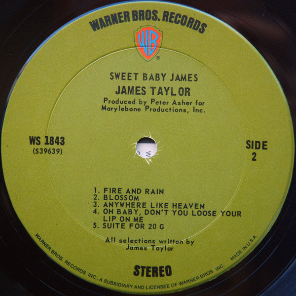 James Taylor (2) : Sweet Baby James  (LP,Album,Repress)