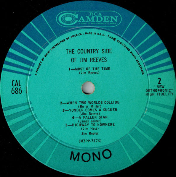 Jim Reeves : The Country Side Of Jim Reeves (LP,Album,Mono,Reissue)
