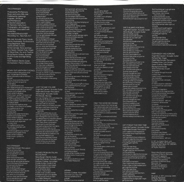 Billy Joel : The Stranger (LP,Album)