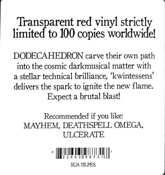 Dodecahedron : Kwintessens (LP,Album,Limited Edition)