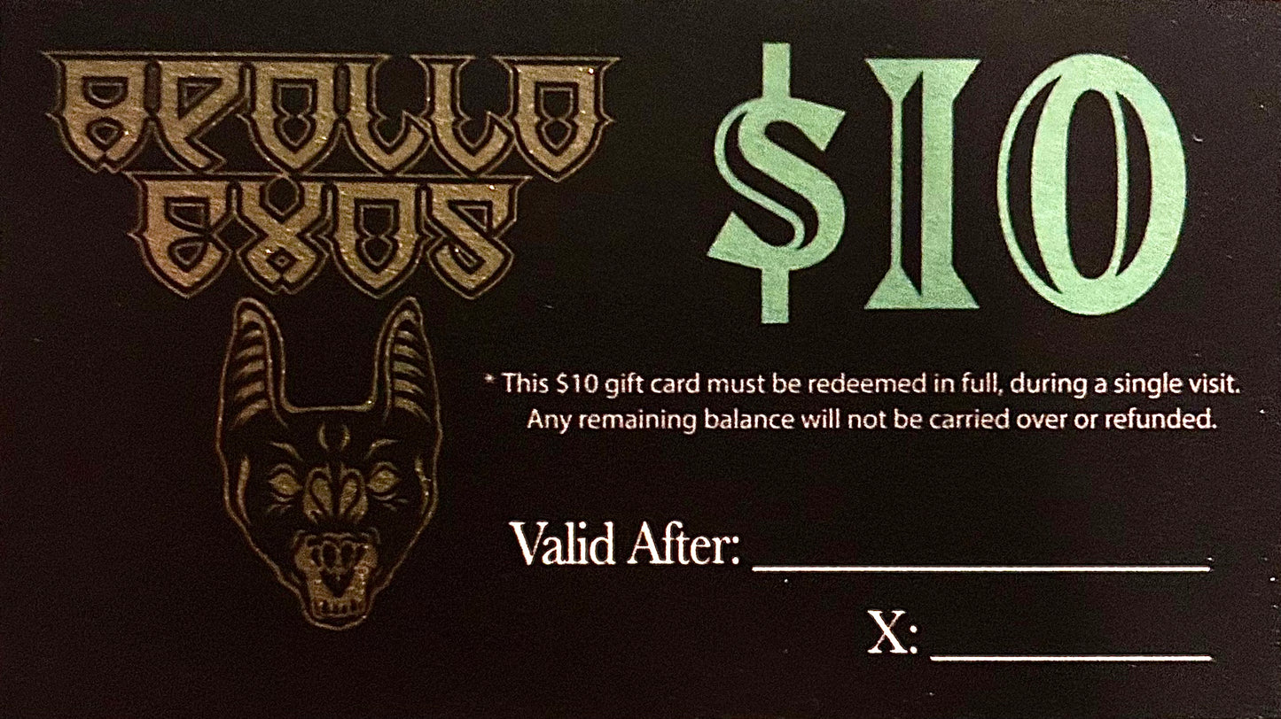 $10 physical gift card