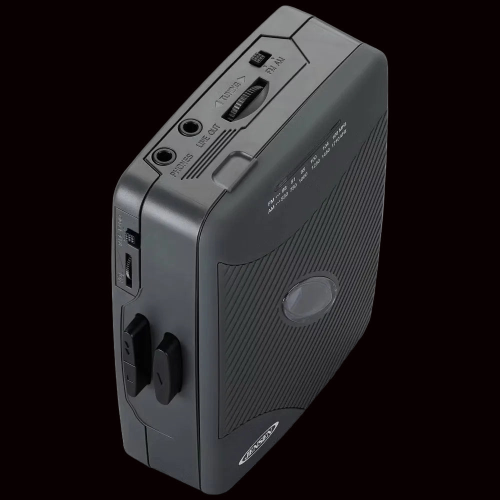 JENSEN Stereo Cassette Player with AM/FM Radio - Gray (SCR-75)